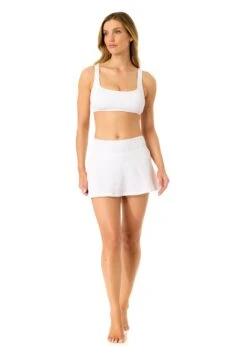 Women's Live In Color Textured Classic Square Neck Bralette Bikini Swim Top(Womens Live In Color Textured Classic Square Neck Bralette Bikini Swim Top 2) -ANNE COLE Shop 25MT15101 WHITE 25MB39301 WHITE 503