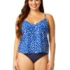 Women's Denim Dot Easy Triangle Tankini Swim Top(Womens Denim Dot Easy Triangle Tankini Swim Top) -ANNE COLE Shop 25MT22412 DEPR MYMB36001 NAVY 651