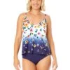 Women's Gradient Floral Easy Triangle Tankini Swim Top(Womens Gradient Floral Easy Triangle Tankini Swim Top) 1 Women's Gradient Floral Easy Triangle Tankini Swim Top(Womens Gradient Floral Easy Triangle Tankini Swim Top) -ANNE COLE Shop 25MT22414 MULT MYMB36001 NAVY 1497 FRONT