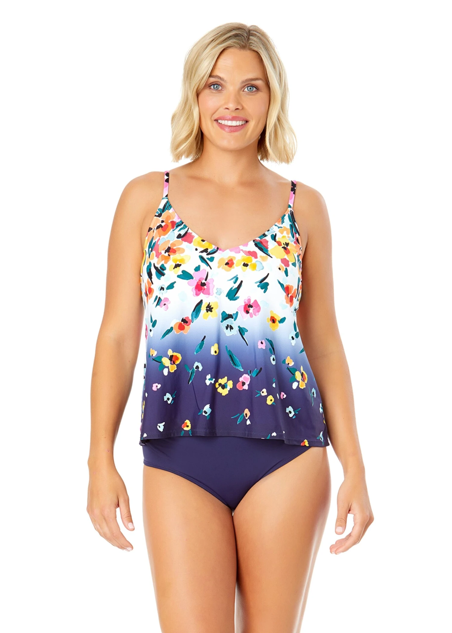 Women's Gradient Floral Easy Triangle Tankini Swim Top(Womens Gradient Floral Easy Triangle Tankini Swim Top) 3 Women's Gradient Floral Easy Triangle Tankini Swim Top(Womens Gradient Floral Easy Triangle Tankini Swim Top)