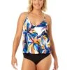 Women's Riviera Floral Easy Triangle Tankini Swim Top(Womens Riviera Floral Easy Triangle Tankini Swim Top) -ANNE COLE Shop 25MT22415 MULT MYMB36001 BLK 1131 FRONT