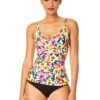 Women's Gradient Floral Twist Front Underwire Tankini Swim Top(Womens Gradient Floral Twist Front Underwire Tankini Swim Top) 2 Women's Gradient Floral Twist Front Underwire Tankini Swim Top(Womens Gradient Floral Twist Front Underwire Tankini Swim Top) -ANNE COLE Shop 25MT23313 MULT MYMB36001 BLK 2106 FRONT