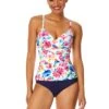 Women's Watercolor Paisley Twist Front Underwire Tankini Swim Top(Womens Watercolor Paisley Twist Front Underwire Tankini Swim Top) -ANNE COLE Shop 25MT23370 MULT MYMB36001 NAVY 1264 FRONT