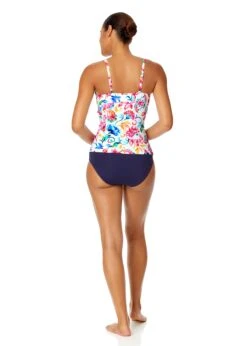 Women's Watercolor Paisley Twist Front Underwire Tankini Swim Top(Womens Watercolor Paisley Twist Front Underwire Tankini Swim Top) -ANNE COLE Shop 25MT23370 MULT MYMB36001 NAVY 1273