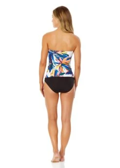 Women's Riviera Floral Twist Front Bandeaukini Swim Top(Womens Riviera Floral Twist Front Bandeaukini Swim Top) -ANNE COLE Shop 25MT25015 MULT MYMB36001 BLK 589