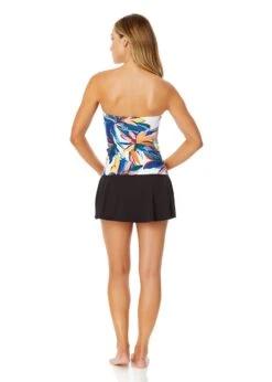 Women's Riviera Floral Twist Front Bandeaukini Swim Top(Womens Riviera Floral Twist Front Bandeaukini Swim Top) -ANNE COLE Shop 25MT25015 MULT MYMB42001 BLK 622