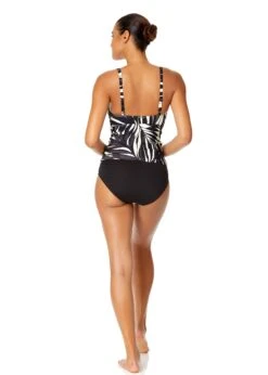 Women's Palm Chic Ring Front Tankini Swim Top(Womens Palm Chic Ring Front Tankini Swim Top) 13 Women's Palm Chic Ring Front Tankini Swim Top(Womens Palm Chic Ring Front Tankini Swim Top) -ANNE COLE Shop 25MT26245 BKWH MYMB36001 BLK 390
