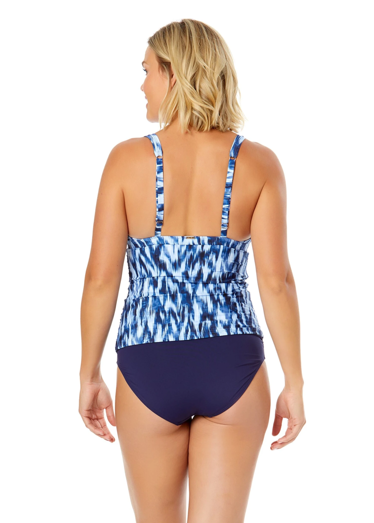 Women's Tie Dye Ikat Ring Plunge Tankini Swim Top(Womens Tie Dye Ikat Ring Plunge Tankini Swim Top) 4 Women's Tie Dye Ikat Ring Plunge Tankini Swim Top(Womens Tie Dye Ikat Ring Plunge Tankini Swim Top) - Image 2