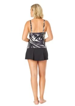 Women's Palm Chic Drape Front Underwire Swim Top(Womens Palm Chic Drape Front Underwire Swim Top) -ANNE COLE Shop 25MT26545 BKWH MYMB41401 BLK 857