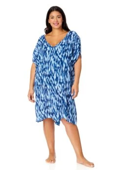Women's Plus Tie Dye Ikat Easy Tunic Swimsuit Cover Up(Womens Plus Tie Dye Ikat Easy Tunic Swimsuit Cover Up) 9 Women's Plus Tie Dye Ikat Easy Tunic Swimsuit Cover Up(Womens Plus Tie Dye Ikat Easy Tunic Swimsuit Cover Up) -ANNE COLE Shop 25PC54168 BLWH 3122