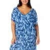 Women's Plus Tie Dye Ikat Easy Tunic Swimsuit Cover Up(Womens Plus Tie Dye Ikat Easy Tunic Swimsuit Cover Up) 1 Women's Plus Tie Dye Ikat Easy Tunic Swimsuit Cover Up(Womens Plus Tie Dye Ikat Easy Tunic Swimsuit Cover Up) -ANNE COLE Shop 25PC54168 BLWH 3126 FRONT