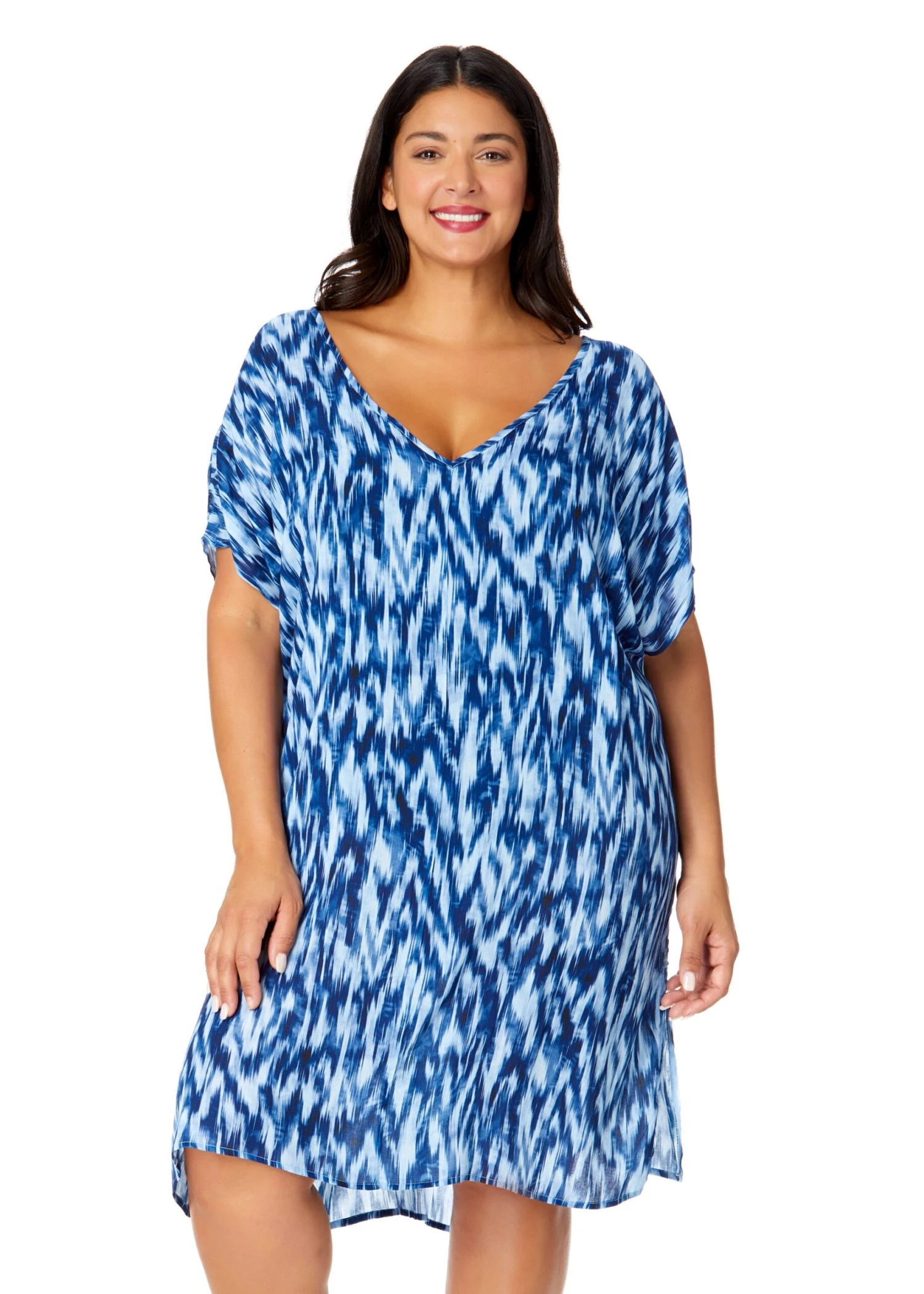 Women's Plus Tie Dye Ikat Easy Tunic Swimsuit Cover Up(Womens Plus Tie Dye Ikat Easy Tunic Swimsuit Cover Up) 2 Women's Plus Tie Dye Ikat Easy Tunic Swimsuit Cover Up(Womens Plus Tie Dye Ikat Easy Tunic Swimsuit Cover Up)