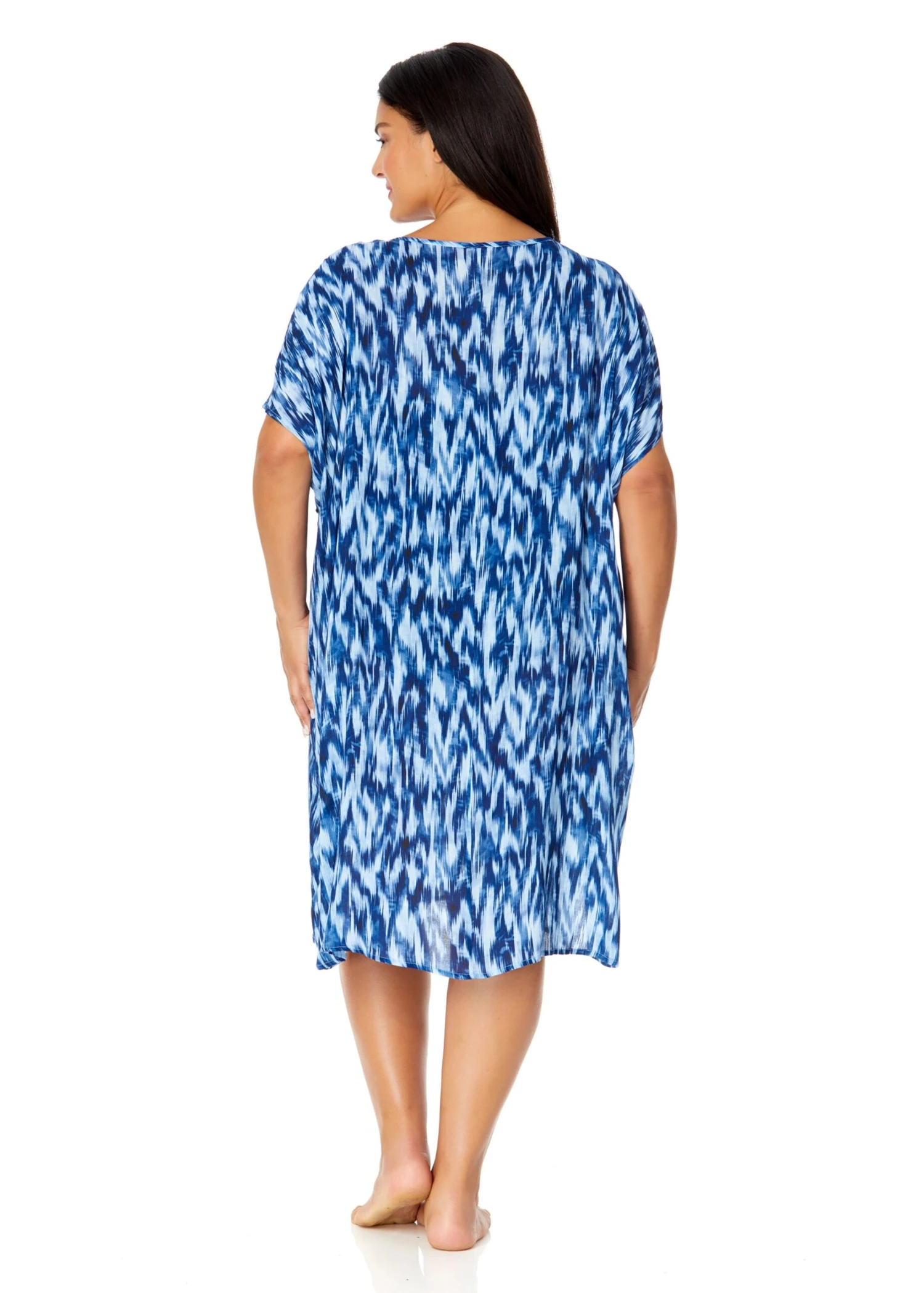 Women's Plus Tie Dye Ikat Easy Tunic Swimsuit Cover Up(Womens Plus Tie Dye Ikat Easy Tunic Swimsuit Cover Up) 6 Women's Plus Tie Dye Ikat Easy Tunic Swimsuit Cover Up(Womens Plus Tie Dye Ikat Easy Tunic Swimsuit Cover Up) - Image 5