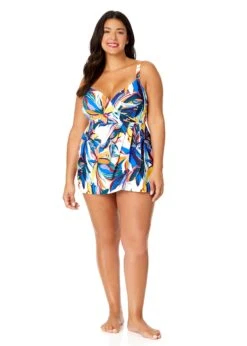 Women's Plus Riviera Floral Swim Dress With Skirted Bottom(Womens Plus Riviera Floral Swim Dress With Skirted Bottom) 10 Women's Plus Riviera Floral Swim Dress With Skirted Bottom(Womens Plus Riviera Floral Swim Dress With Skirted Bottom) -ANNE COLE Shop 25PD61015 MULT 2249