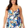 Women's Plus Riviera Floral Swim Dress With Skirted Bottom(Womens Plus Riviera Floral Swim Dress With Skirted Bottom) 1 Women's Plus Riviera Floral Swim Dress With Skirted Bottom(Womens Plus Riviera Floral Swim Dress With Skirted Bottom) -ANNE COLE Shop 25PD61015 MULT 2254 FRONT