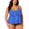 Women's Plus Denim Dot Easy Triangle Tankini Swim Top(Womens Plus Denim Dot Easy Triangle Tankini Swim Top) 2 Women's Plus Denim Dot Easy Triangle Tankini Swim Top(Womens Plus Denim Dot Easy Triangle Tankini Swim Top) -ANNE COLE Shop 25PT22412 DEPR MYPB36001 NAVY 156