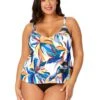 Women's Plus Riviera Floral Easy Triangle Tankini Swim Top(Womens Plus Riviera Floral Easy Triangle Tankini Swim Top) 1 Women's Plus Riviera Floral Easy Triangle Tankini Swim Top(Womens Plus Riviera Floral Easy Triangle Tankini Swim Top) -ANNE COLE Shop 25PT22415 MULT MYPB36001 BLK 2165 FRONT