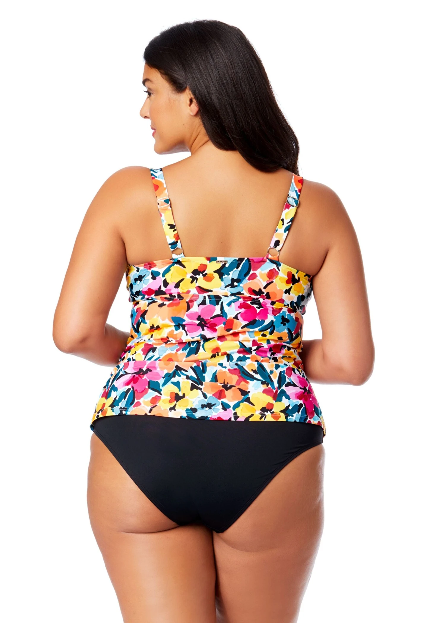 Women's Plus Gradient Floral Twist Front Underwire Tankini Swim Top(Womens Plus Gradient Floral Twist Front Underwire Tankini Swim Top) 5 Women's Plus Gradient Floral Twist Front Underwire Tankini Swim Top(Womens Plus Gradient Floral Twist Front Underwire Tankini Swim Top) - Image 3