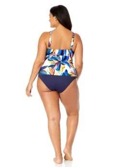 Women's Plus Riviera Floral Hidden Underwire Drape Front Tankini Swim Top(Womens Plus Riviera Floral Hidden Underwire Drape Front Tankini Swim Top) 13 Women's Plus Riviera Floral Hidden Underwire Drape Front Tankini Swim Top(Womens Plus Riviera Floral Hidden Underwire Drape Front Tankini Swim Top) -ANNE COLE Shop 25PT25715 MULT MYPB36001 NAVY 2049