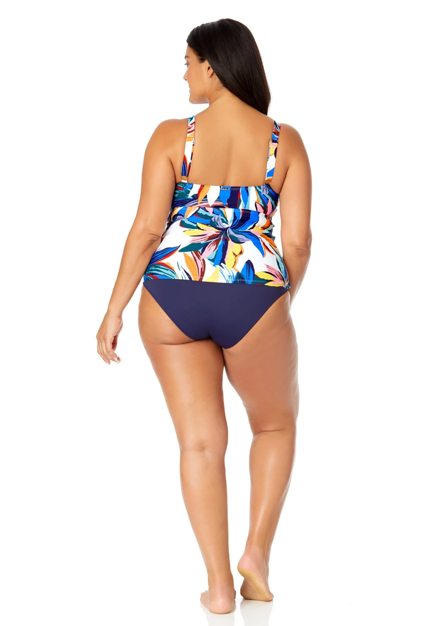 Women's Plus Riviera Floral Hidden Underwire Drape Front Tankini Swim Top(Womens Plus Riviera Floral Hidden Underwire Drape Front Tankini Swim Top) 8 Women's Plus Riviera Floral Hidden Underwire Drape Front Tankini Swim Top(Womens Plus Riviera Floral Hidden Underwire Drape Front Tankini Swim Top) - Image 6