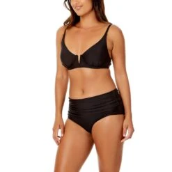 Anne Cole - Women's V Wire Elongated Underwire Bikini Swim Top(Anne Cole Womens V Wire Elongated Underwire Bikini Swim Top) -ANNE COLE Shop ACST001 BLK ACSB001 BLK 1092