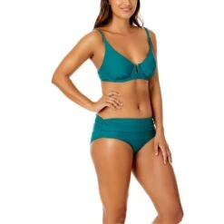 Anne Cole - Women's V Wire Elongated Underwire Bikini Swim Top(Anne Cole Womens V Wire Elongated Underwire Bikini Swim Top) -ANNE COLE Shop ACST001 GREEN ACSB001 GREEN 958 full