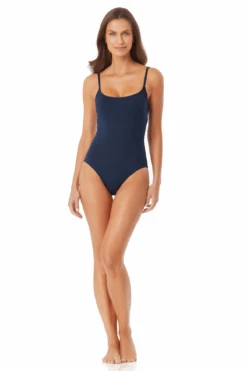 Women's Live In Color Classic Lingerie Maillot One Piece Swimsuit(Anne Cole Classic Lingerie Maillot One Piece Swimsuit) -ANNE COLE Shop AnneCole ClassicLingerieMaillot 1555 MYMO00101 NVY jpg