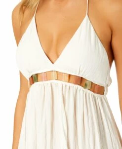 Women's V Neck Jewel Maxi Dress With Spaghetti Straps Cover Up(Womens V Neck Jewel Maxi Dress With Spaghetti Straps Cover Up 1) -ANNE COLE Shop CU12965 GARDENIA 15661