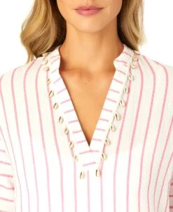 Women's Maxi Dress With Side Slits And Shell Details Cover Up(Womens Maxi Dress With Side Slits And Shell Details Cover Up) 8 Women's Maxi Dress With Side Slits And Shell Details Cover Up(Womens Maxi Dress With Side Slits And Shell Details Cover Up) -ANNE COLE Shop CU151275 PINKCOSMOS 1619