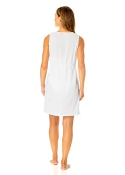 Women's V Neck Dress With Drawstring Waist Detail Cover Up(Womens V Neck Dress With Drawstring Waist Detail Cover Up) -ANNE COLE Shop CU181705 BRIGHT WHITE 1250