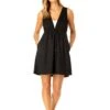 Women's V Neck Dress With Drawstring Waist Detail Cover Up(Womens V Neck Dress With Drawstring Waist Detail Cover Up 1) 2 Women's V Neck Dress With Drawstring Waist Detail Cover Up(Womens V Neck Dress With Drawstring Waist Detail Cover Up 1) -ANNE COLE Shop CU181705 METERORITE 1207