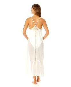 Women's Adjustable Maxi Dress With Seashell Trim Cover Up(Womens Adjustable Maxi Dress With Seashell Trim Cover Up) -ANNE COLE Shop CU2945 GARDENIA 1423