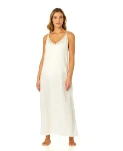 Women's V Neck Braided Shell Strap Cover Up(Womens V Neck Braided Shell Strap Cover Up 1) -ANNE COLE Shop CU4875 GARDENIA 1496