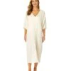 Women's Double V Neck Kaftan Cover Up(Womens Double V Neck Kaftan Cover Up) 2 Women's Double V Neck Kaftan Cover Up(Womens Double V Neck Kaftan Cover Up) -ANNE COLE Shop CU7995 GARDENIA 1514