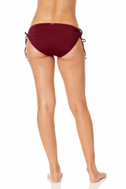 Women's Live In Color Side Tie Swim Bottom(Womens Live In Color Side Tie Swim Bottom 5) -ANNE COLE Shop MYMB30001 WINE 1005 1