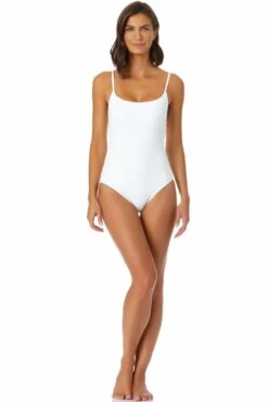 Women's Live In Color Classic Lingerie Maillot One Piece Swimsuit(Anne Cole Classic Lingerie Maillot One Piece Swimsuit) -ANNE COLE Shop MYMO00101 WHT 2268