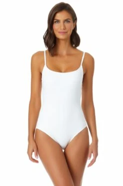 Women's Live In Color Classic Lingerie Maillot One Piece Swimsuit(Anne Cole Classic Lingerie Maillot One Piece Swimsuit) -ANNE COLE Shop MYMO00101 WHT 2268 2
