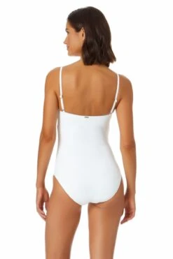 Women's Live In Color Classic Lingerie Maillot One Piece Swimsuit(Anne Cole Classic Lingerie Maillot One Piece Swimsuit) -ANNE COLE Shop MYMO00101 WHT 2298 2