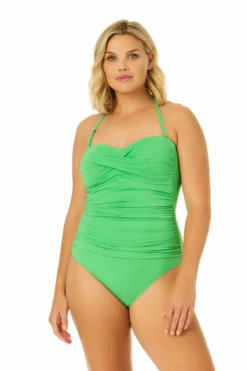 Women's Live In Color Twist Front Shirred One Piece Swimsuit(Womens Live In Color Twist Front Shirred One Piece Swimsuit 7) -ANNE COLE Shop MYMO00501 APP 790 11