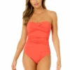 Women's Live In Color Twist Front Shirred One Piece Swimsuit(Womens Live In Color Twist Front Shirred One Piece Swimsuit) -ANNE COLE Shop MYMO00501 CRKS 2860 1