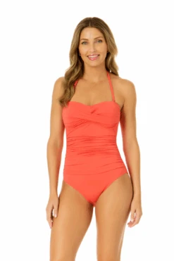 Women's Live In Color Twist Front Shirred One Piece Swimsuit(Womens Live In Color Twist Front Shirred One Piece Swimsuit) -ANNE COLE Shop MYMO00501 CRKS 2860 6