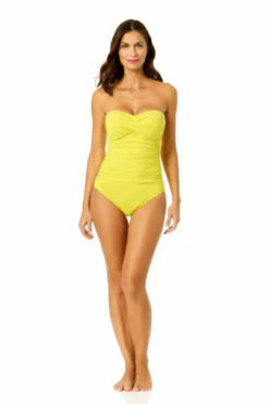 Women's Live In Color Twist Front Shirred One Piece Swimsuit(Womens Live In Color Twist Front Shirred One Piece Swimsuit 6) -ANNE COLE Shop MYMO00501 CTRN 1613 4