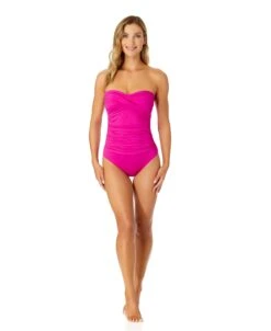 Women's Live In Color Twist Front Shirred One Piece Swimsuit(Womens Live In Color Twist Front Shirred One Piece Swimsuit 20) -ANNE COLE Shop MYMO00501 HBCU 600