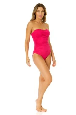 Women's Live In Color Twist Front Shirred One Piece Swimsuit(Womens Live In Color Twist Front Shirred One Piece Swimsuit 2) -ANNE COLE Shop MYMO00501 MAGE 2306