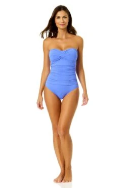 Women's Live In Color Twist Front Shirred One Piece Swimsuit(Womens Live In Color Twist Front Shirred One Piece Swimsuit 3) -ANNE COLE Shop MYMO00501 PERI 852