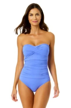 Women's Live In Color Twist Front Shirred One Piece Swimsuit(Womens Live In Color Twist Front Shirred One Piece Swimsuit 3)