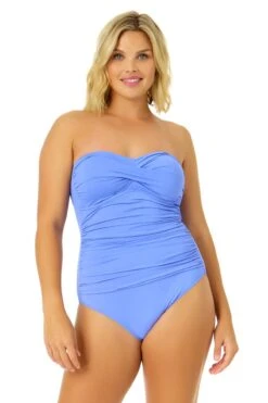 Women's Live In Color Twist Front Shirred One Piece Swimsuit(Womens Live In Color Twist Front Shirred One Piece Swimsuit 3) -ANNE COLE Shop MYMO00501 PERI L10 2820 1