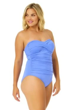 Women's Live In Color Twist Front Shirred One Piece Swimsuit(Womens Live In Color Twist Front Shirred One Piece Swimsuit 3) -ANNE COLE Shop MYMO00501 PERI L10 2838 1