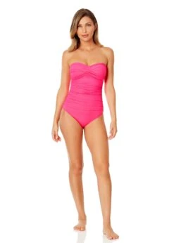 Women's Live In Color Twist Front Shirred One Piece Swimsuit(Womens Live In Color Twist Front Shirred One Piece Swimsuit 9) -ANNE COLE Shop MYMO00501 PPCH 617