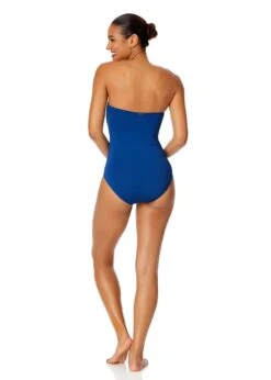 Women's Live In Color Twist Front Shirred One Piece Swimsuit(Womens Live In Color Twist Front Shirred One Piece Swimsuit 17) -ANNE COLE Shop MYMO00501 SLB SlateBlue 552